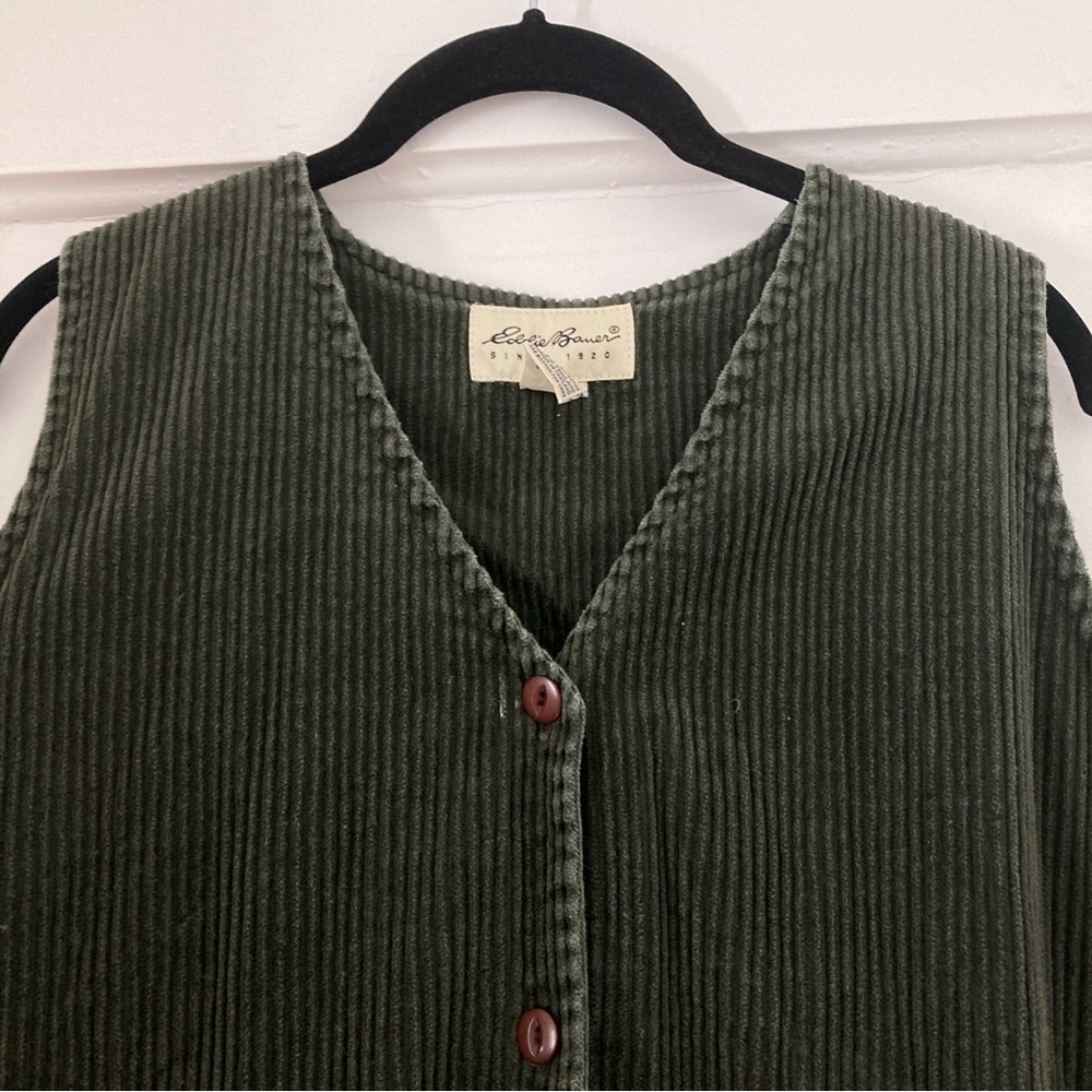 Vintage forest green corduroy cottage core dress